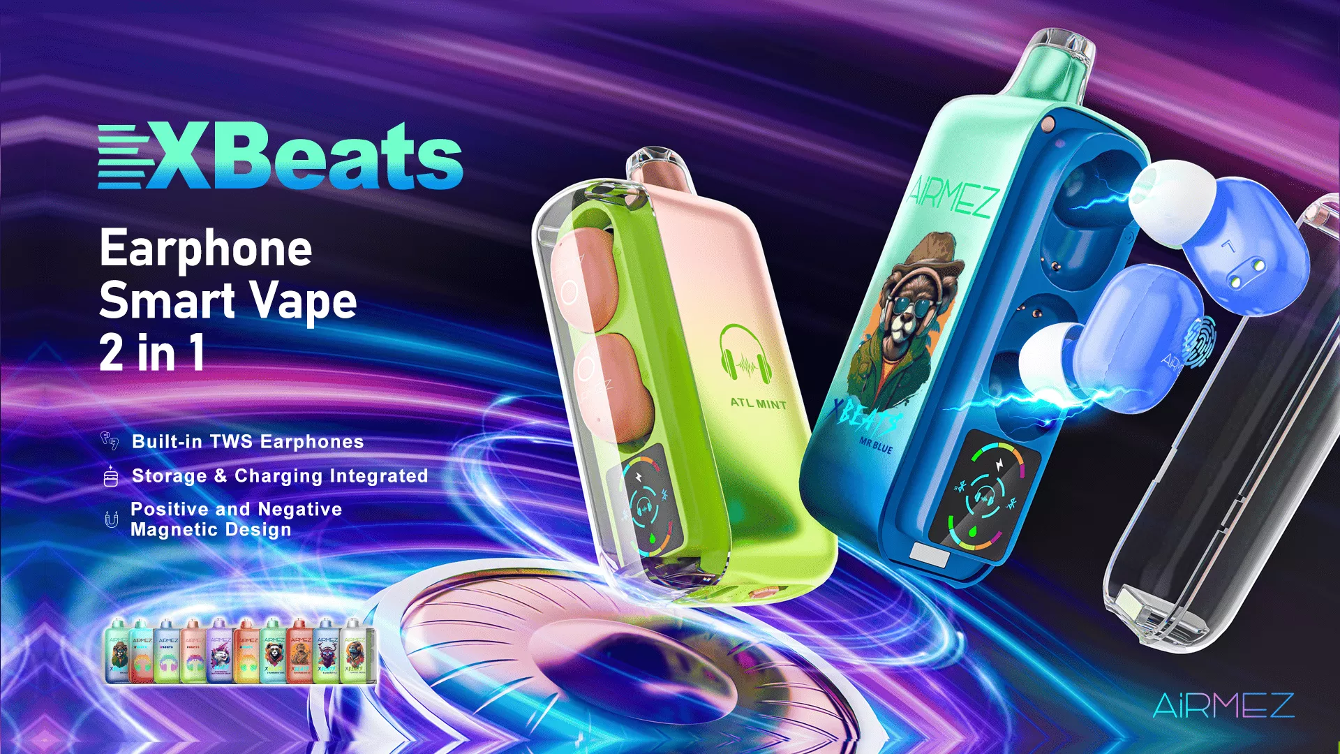 AIRMEZ Xbeats 40K Vape 40000 Puffs 5% Nicotine Disposable Vape Electric Cigarette