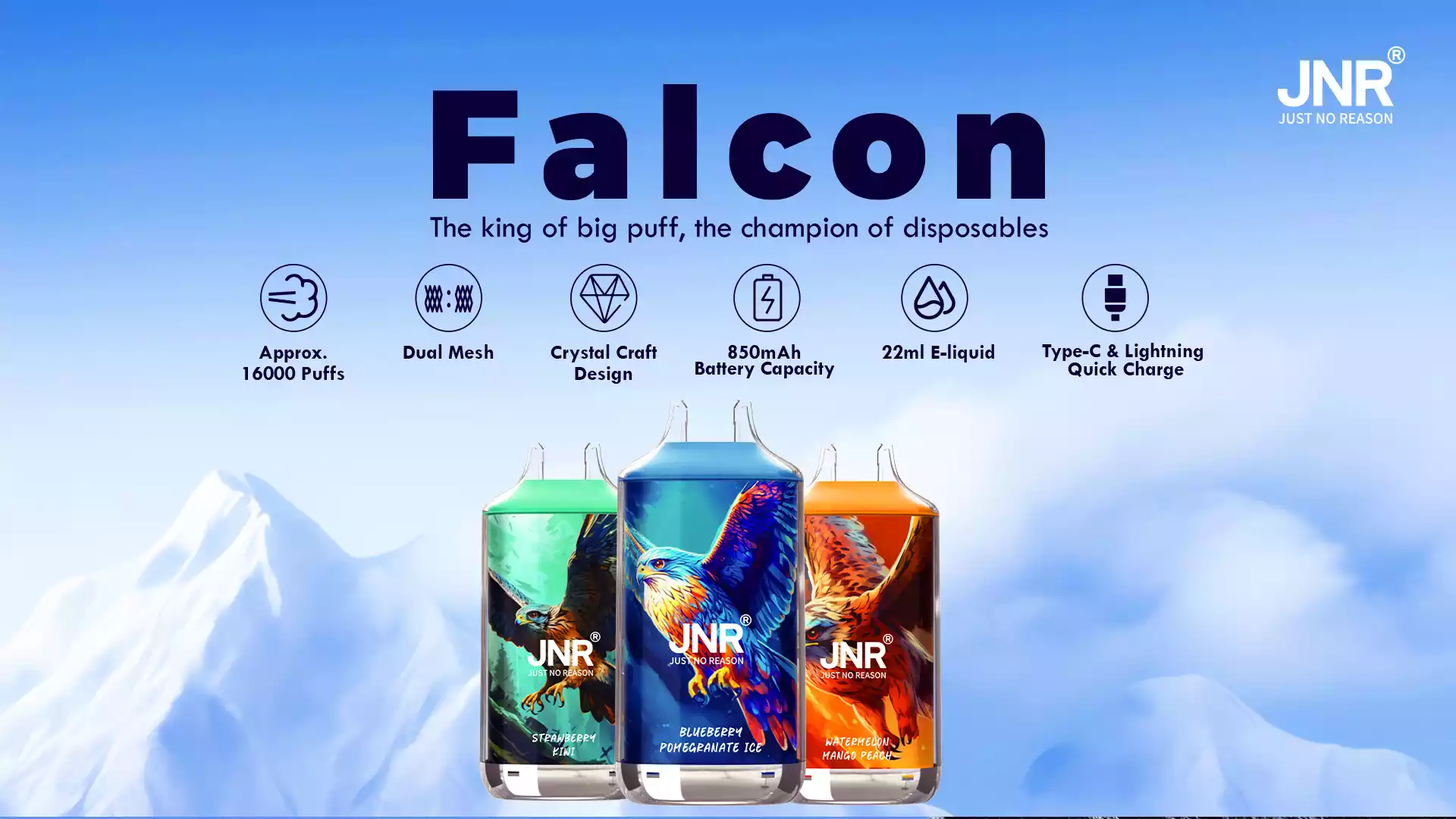 Jnr Falcon 16000 Puffs 16K Vape Disposable Vape Electric Cigarette
