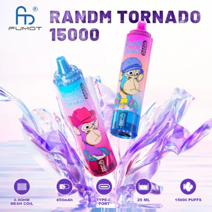 Fumot RandM Tornado 15000 15K Puffs Disposable Vape Electric Cigarette