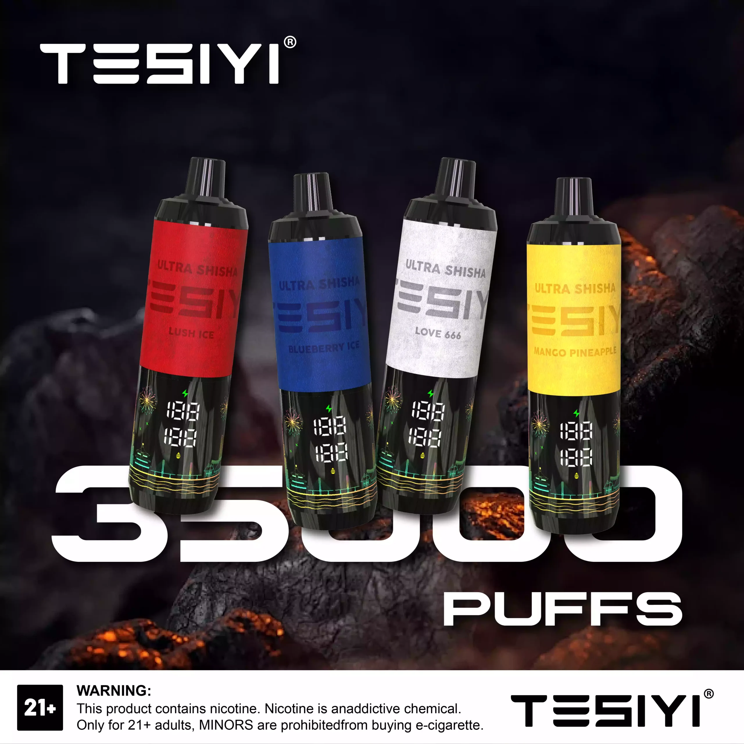 TESIYI Ultra Shisha Vape 35K TESIYI Ultra Shisha Vape 35K 6mg Nicotine 35000 Puffs Disposable Vape